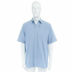 GIVENCHY TISCI light blue cotton cross embroidered short sleeve shirt top EU39