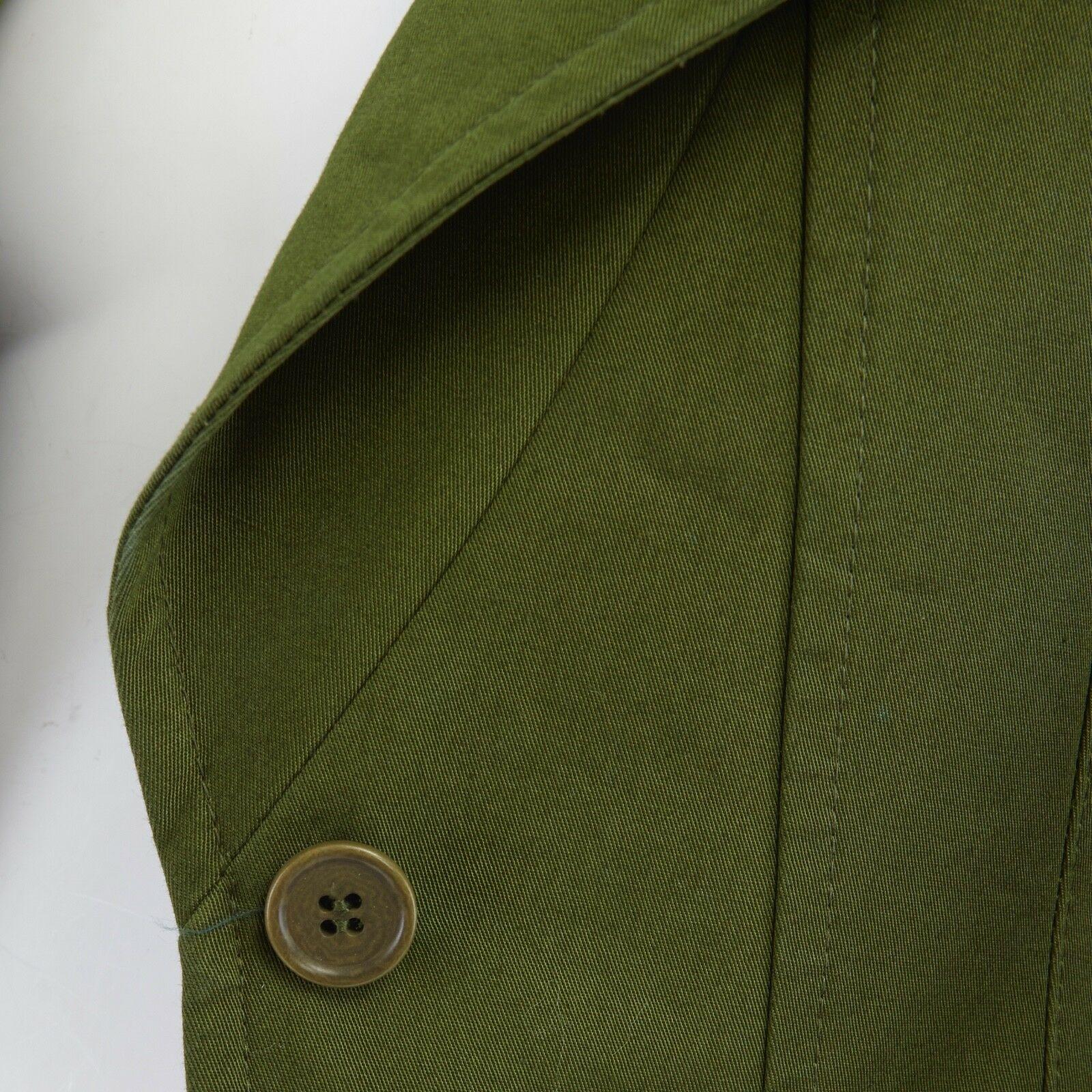 Women's GIVENCHY TISCI military green navy blue sleeve zip collar cutaway jacket FR34 XS