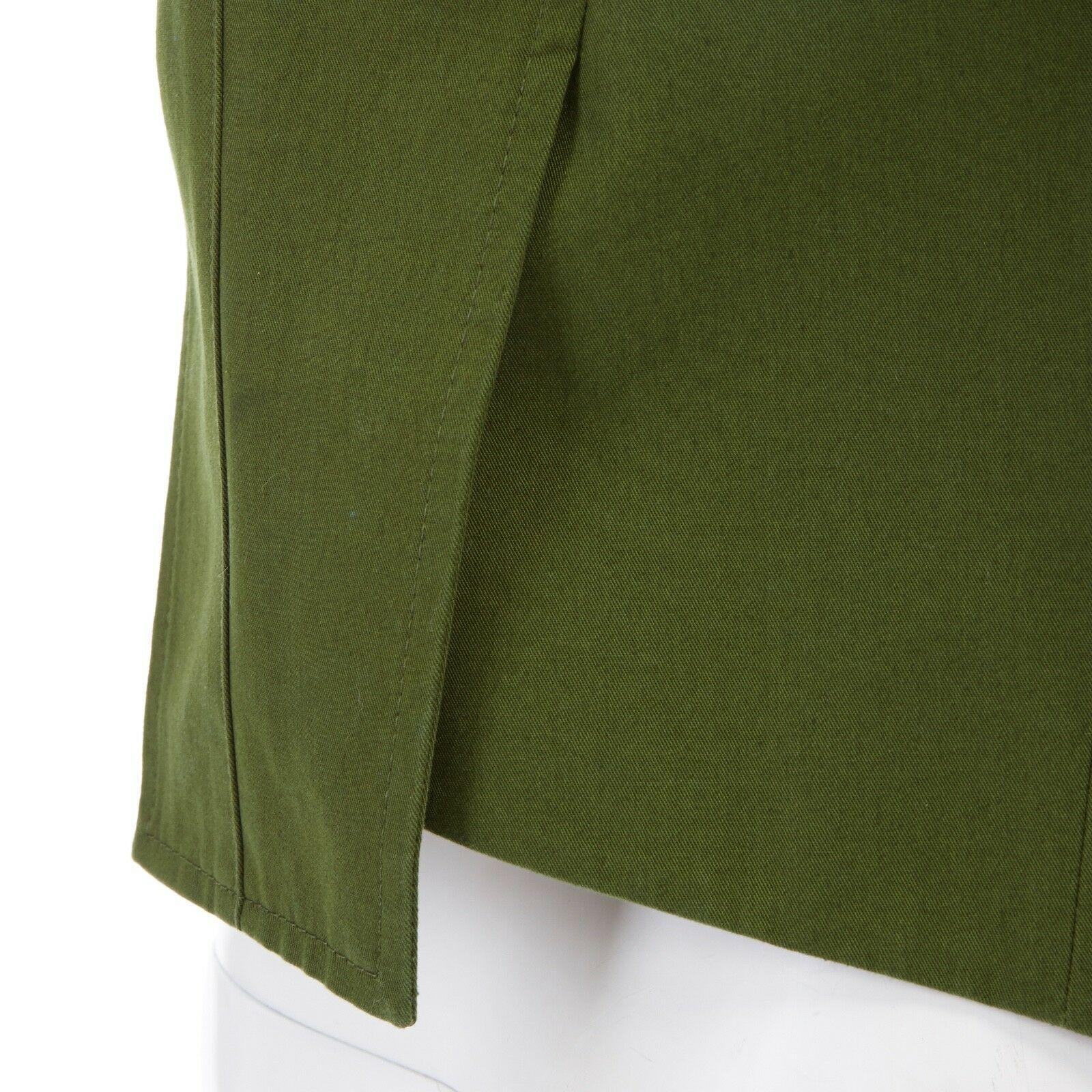 GIVENCHY TISCI military green navy blue sleeve zip collar cutaway jacket FR34 XS 1