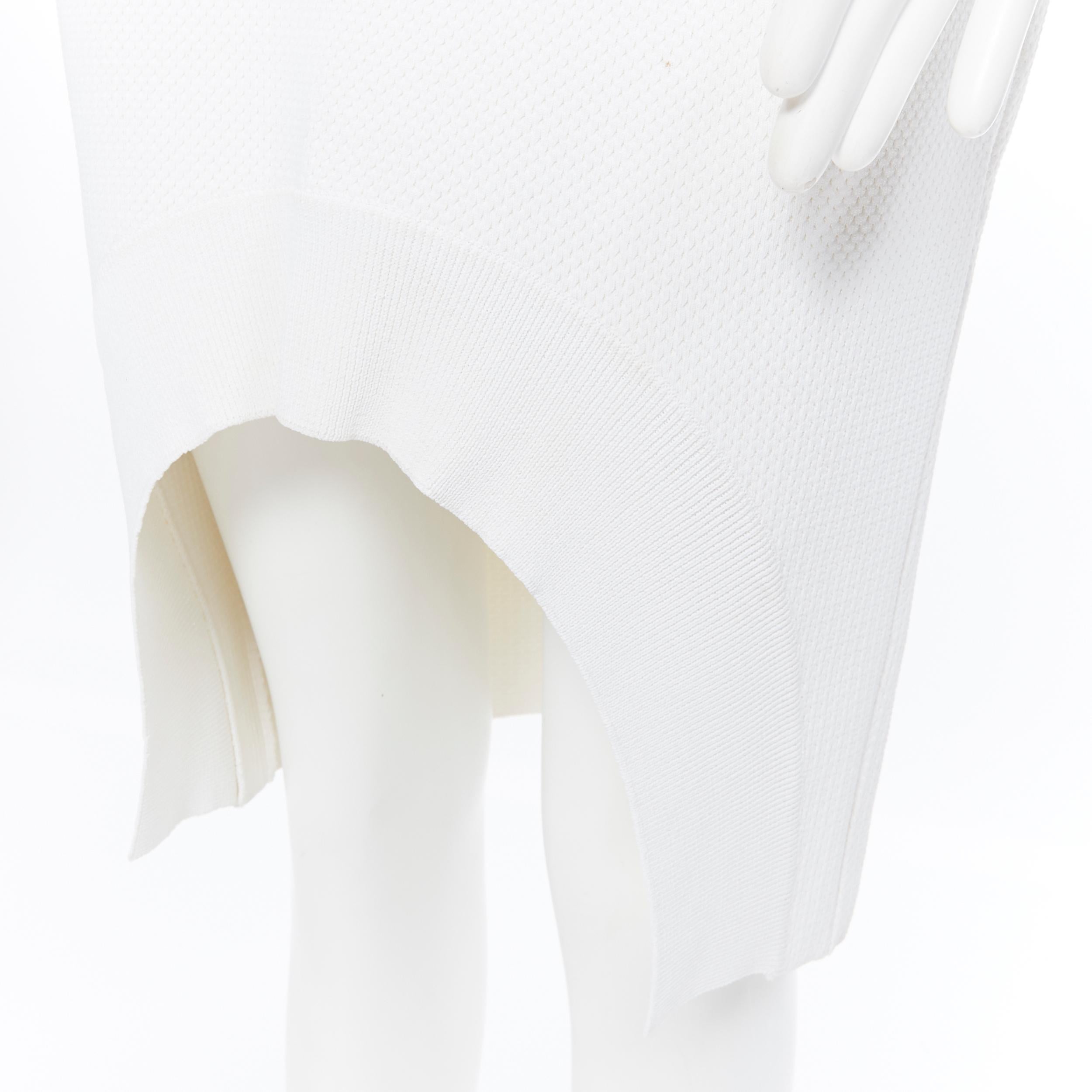 GIVENCHY TISCI viscose blend knitted white curved front bodycon skirt M 27