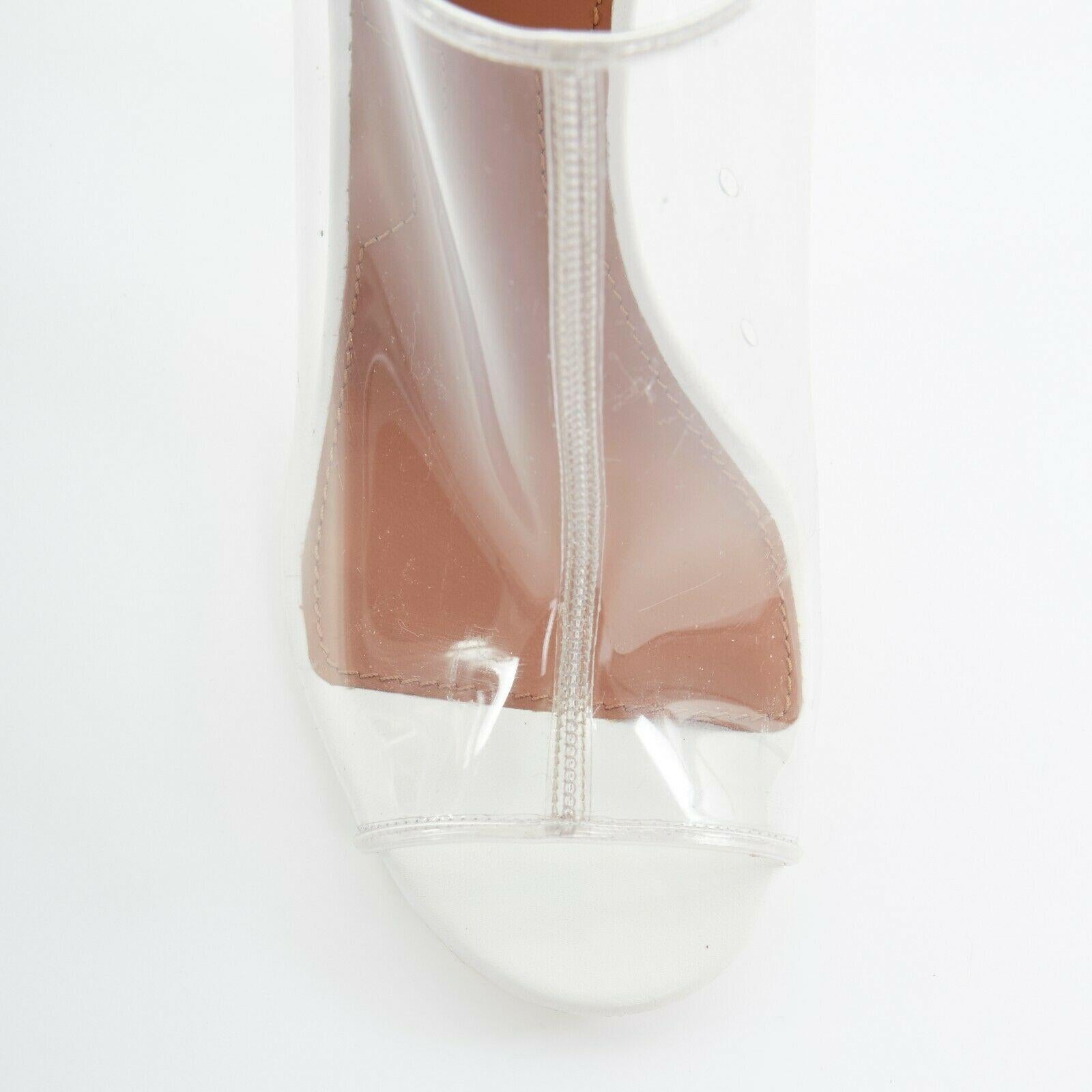 GIVENCHY TISCI white clear PVC perspex cylindrical heel peep toe mule heels EU38 In Excellent Condition In Hong Kong, NT