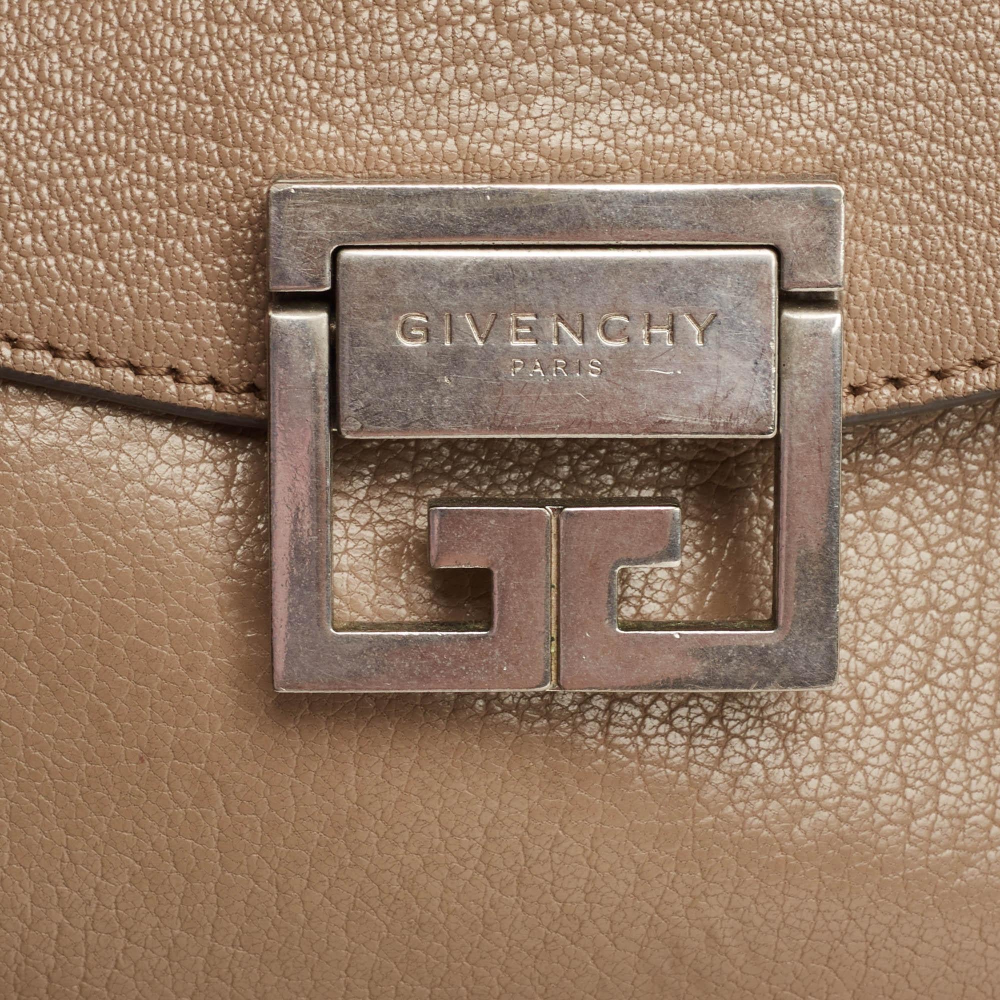 Givenchy Two Tone Beige Leather Small GV3 Shoulder Bag 2