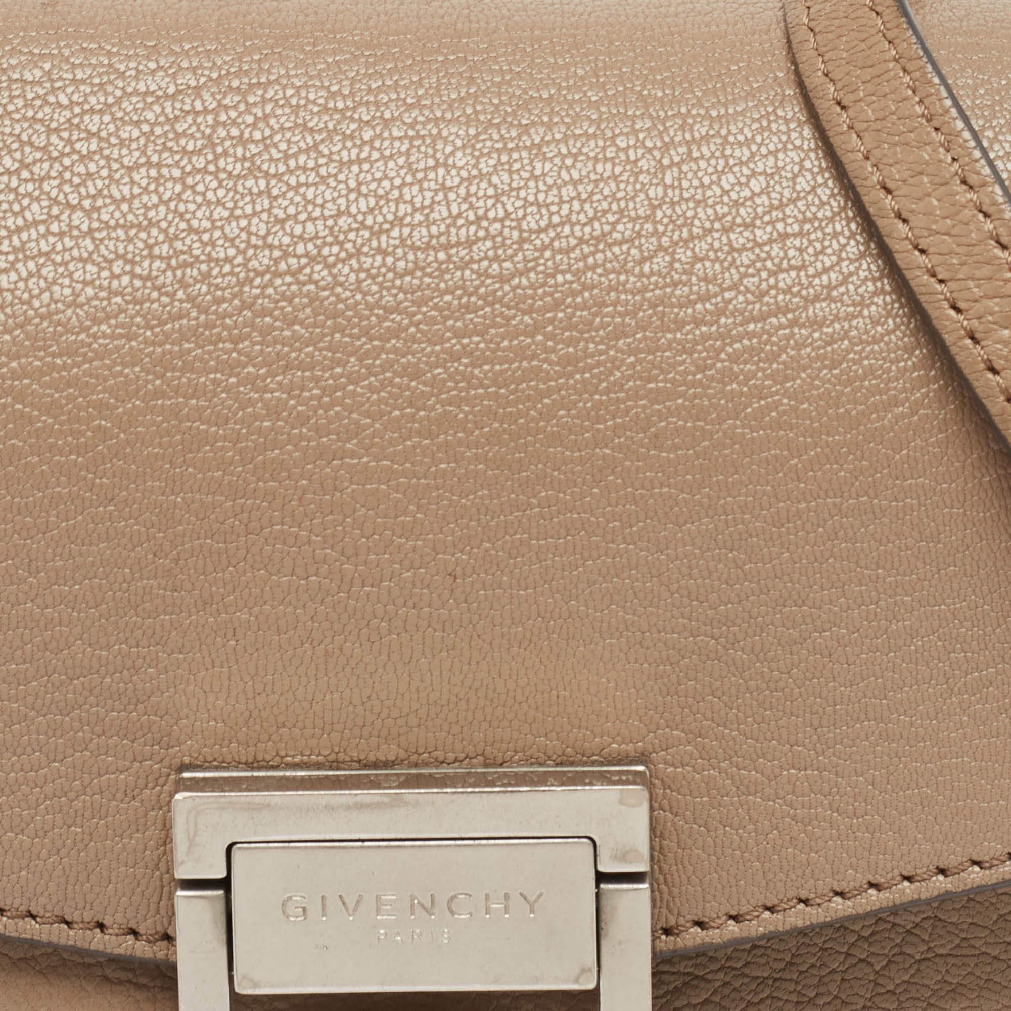 Givenchy Two Tone Beige Leather Small GV3 Shoulder Bag 5