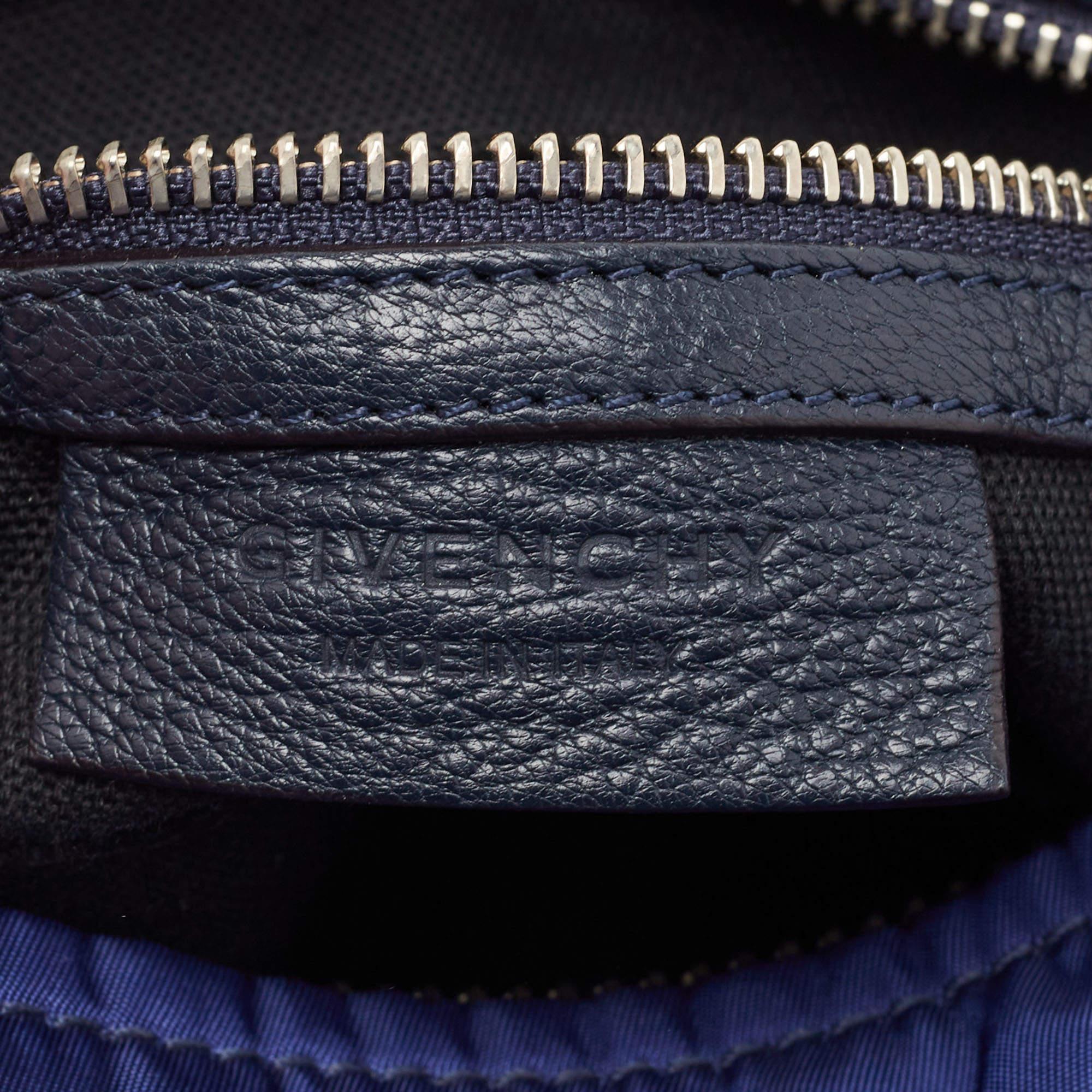 Givenchy Two Tone Blue Nylon and Leather Medium Pandora Box Crossbody Bag 6