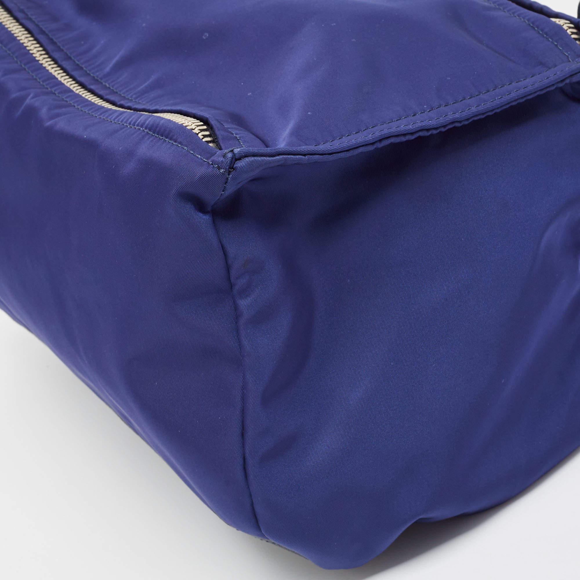 Givenchy Two Tone Blue Nylon and Leather Medium Pandora Box Crossbody Bag 7