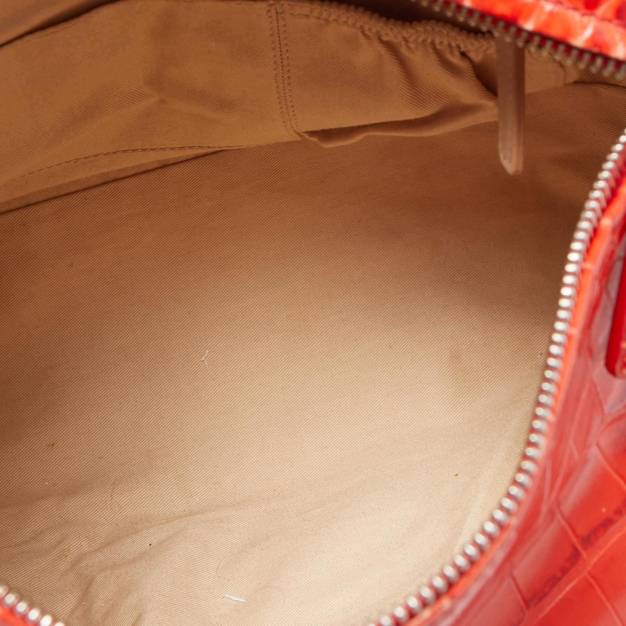 Givenchy Two Tone Red Croc Embossed Leather Medium Pandora Shoulder Bag 7