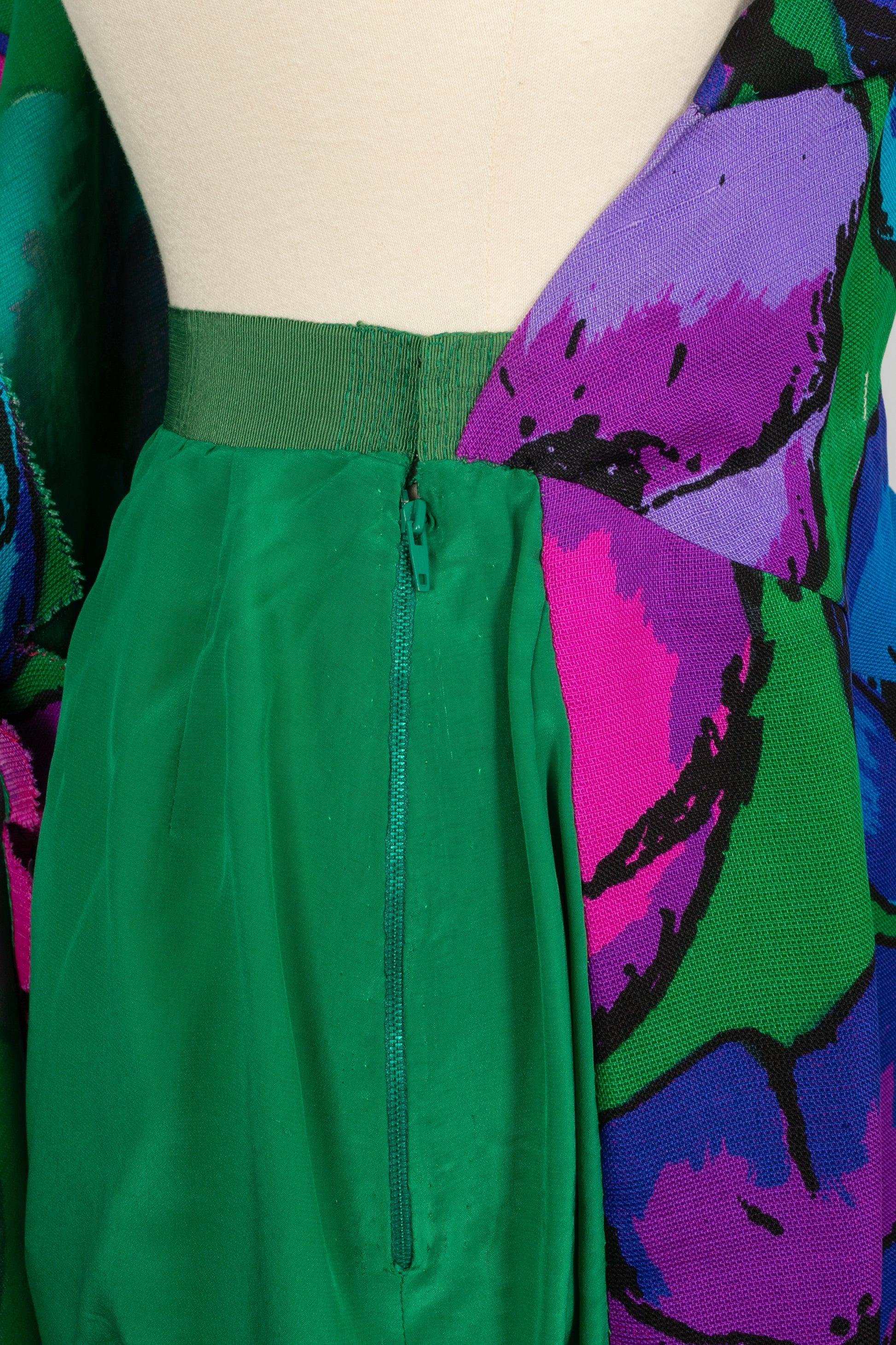 Givenchy V Neckline Gazar Dress Haute Couture 34FR, 1980s 4