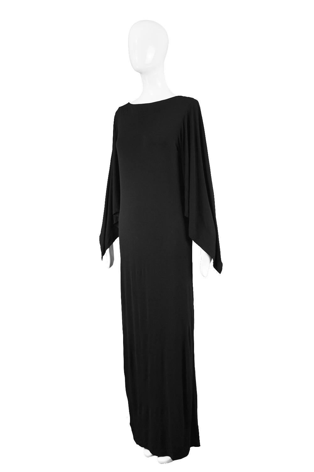 Women's Givenchy Vintage Nouvelle Boutique Black Jersey Maxi Column Dress, 1970s