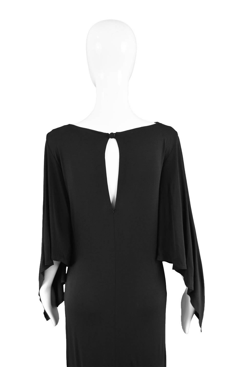 Givenchy Vintage Nouvelle Boutique Black Jersey Maxi Column Dress, 1970s 3