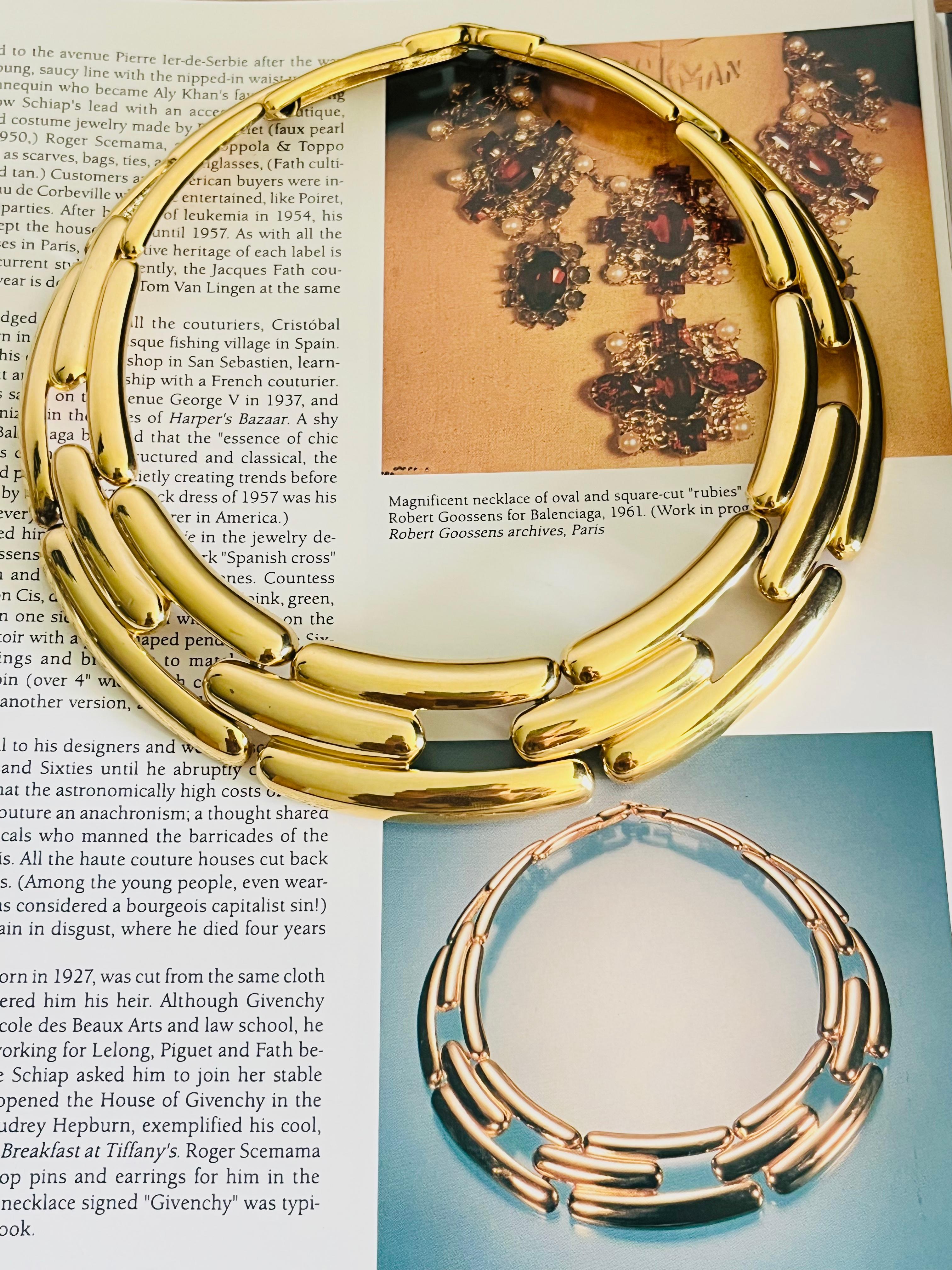 Givenchy Vintage 1970s Watch Link Interlock Collar Choker Chunky Gold Necklace 1