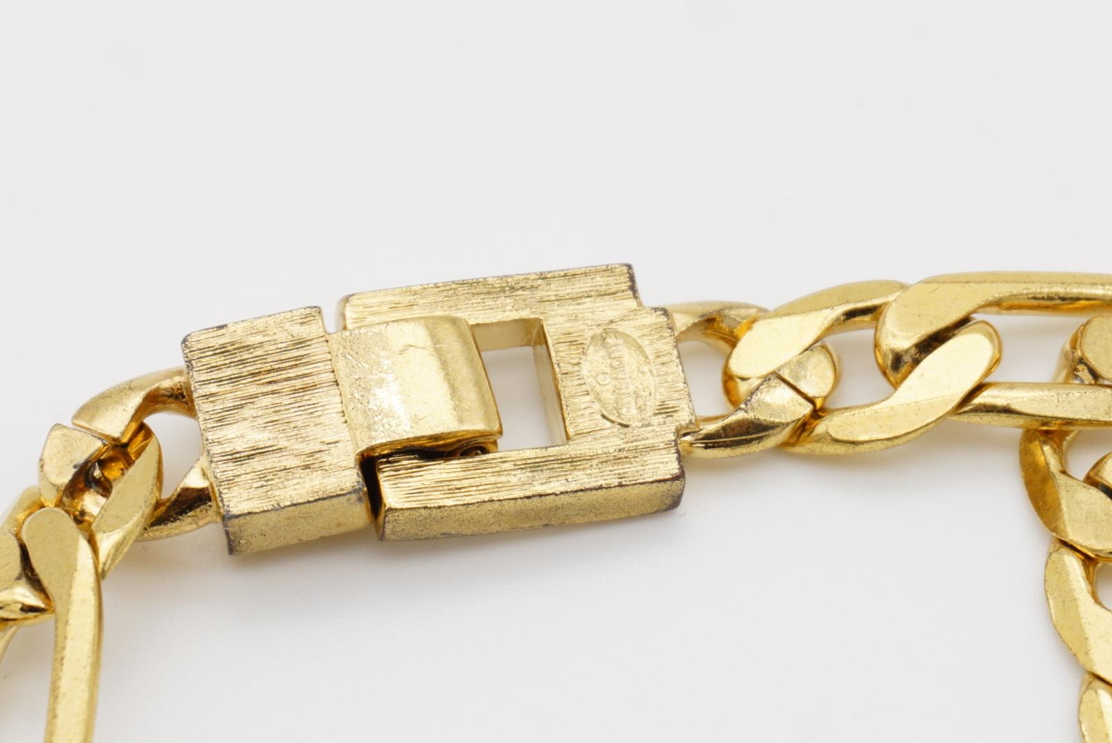 Givenchy Vintage Años 80 Collar gargantilla de oro con eslabones de reloj gruesos en venta 6