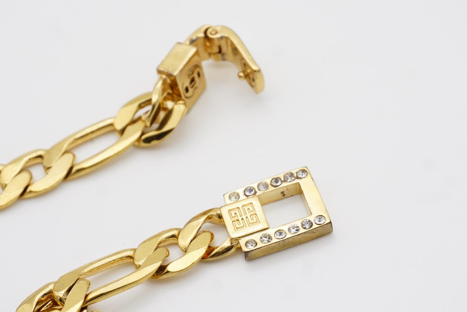 Givenchy Vintage Años 80 Collar gargantilla de oro con eslabones de reloj gruesos en venta 8