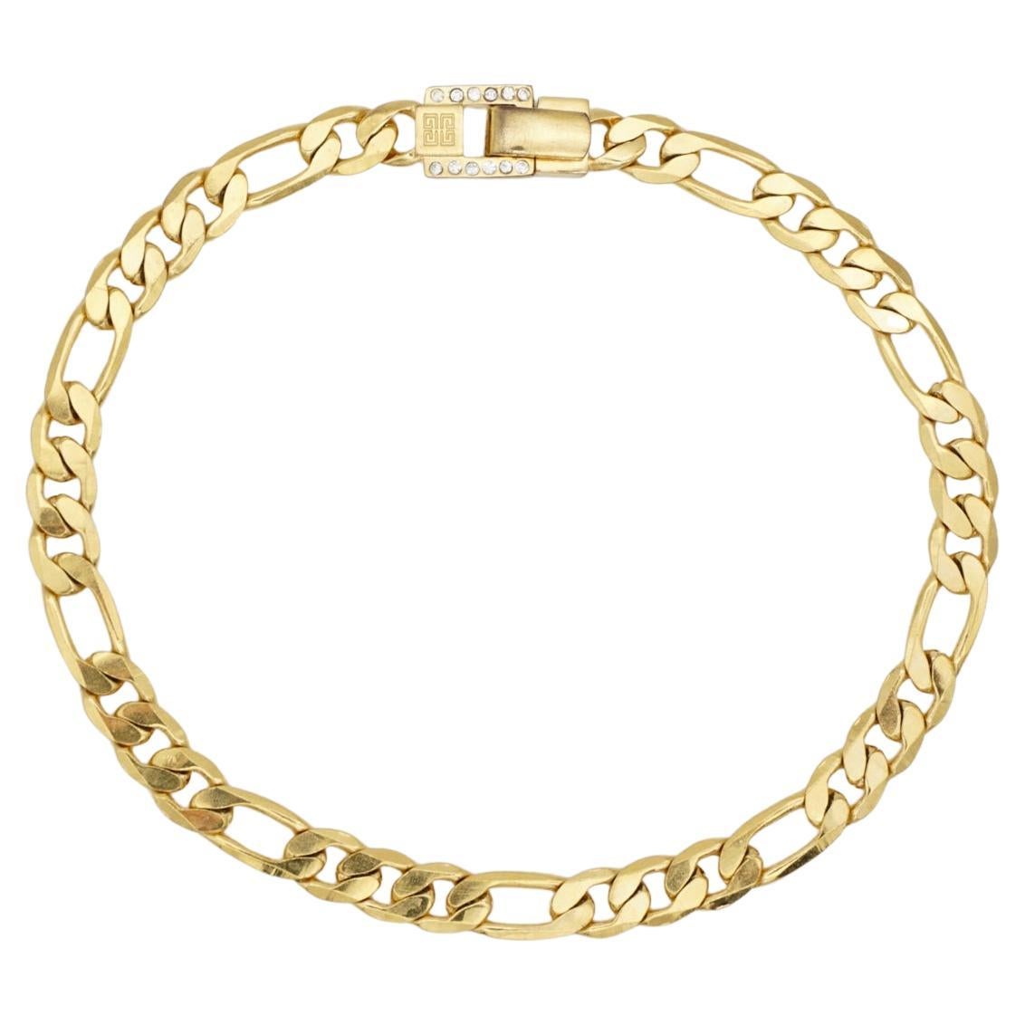 Givenchy Vintage Años 80 Unisex Monograma Logotipo Entrelazado Calado Cristales Figaro Cadena Eslabón Collar Gargantilla Tono Oro

Muy buen estado. Ligeros arañazos o pérdida de color, apenas perceptibles. 100% auténtico. 

Firmado al dorso. Raro de