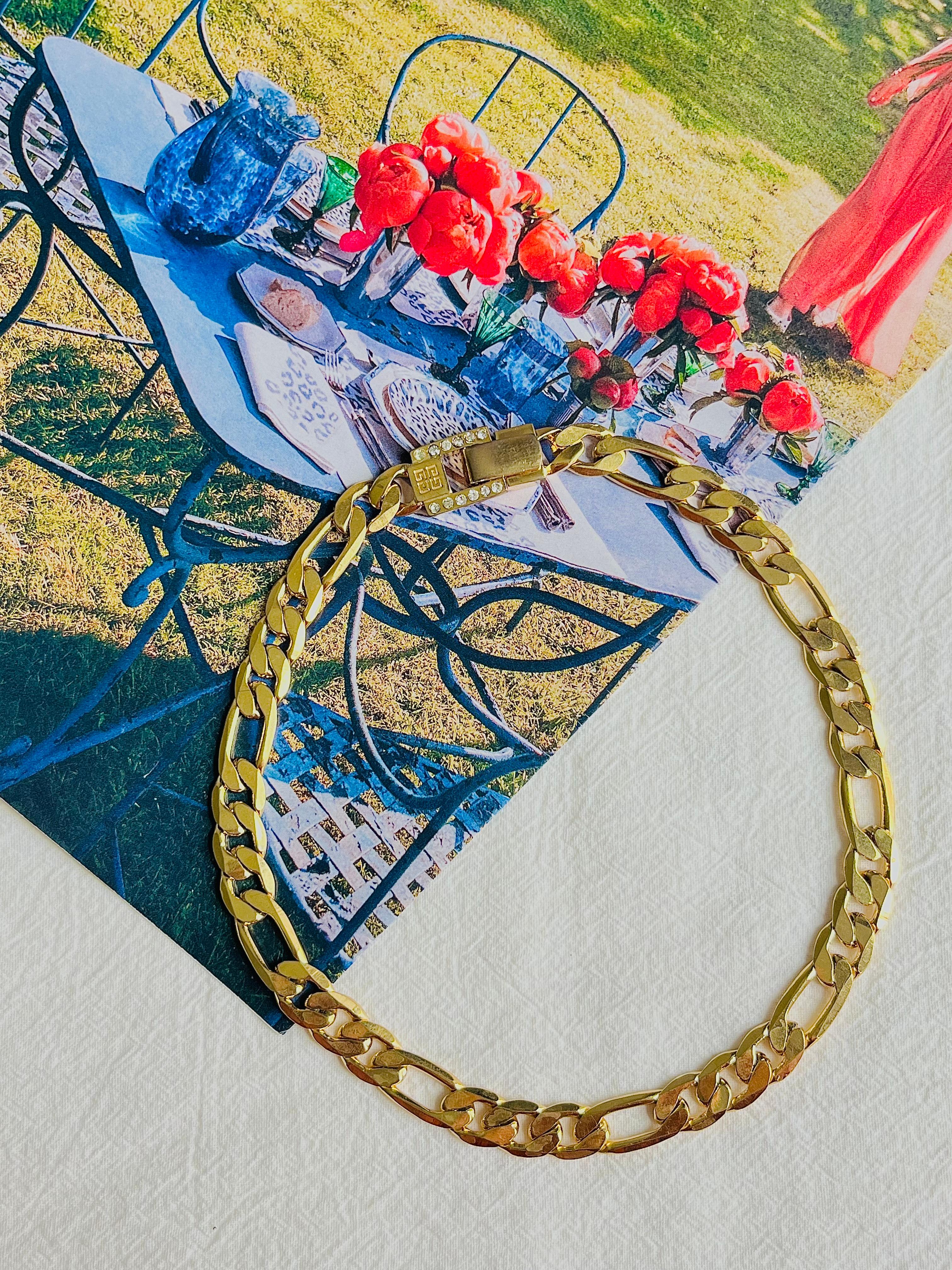 Givenchy Vintage Años 80 Collar gargantilla de oro con eslabones de reloj gruesos en Bueno estado para la venta en Wokingham, England
