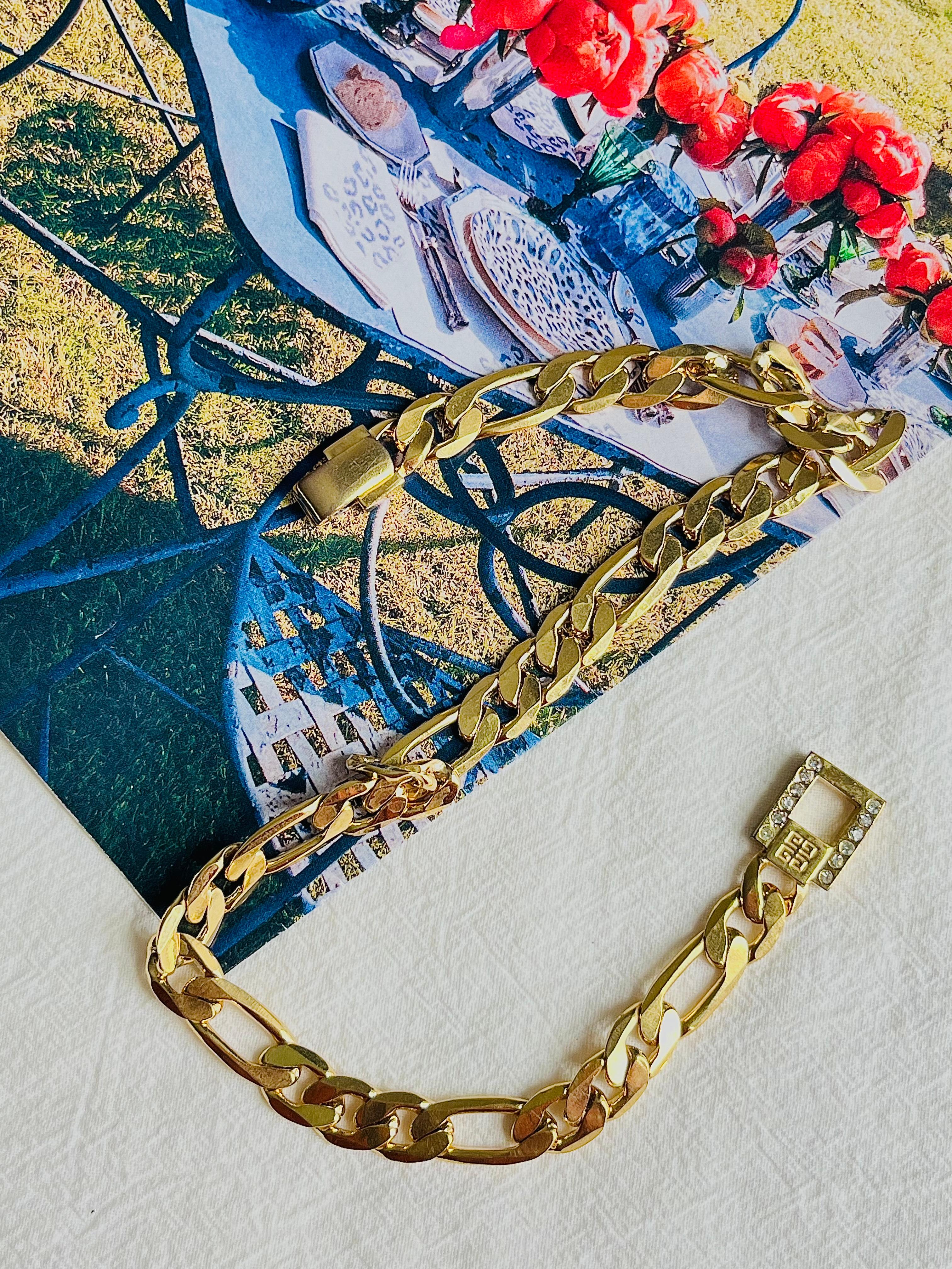 Femenino o masculino Givenchy Vintage Años 80 Collar gargantilla de oro con eslabones de reloj gruesos en venta