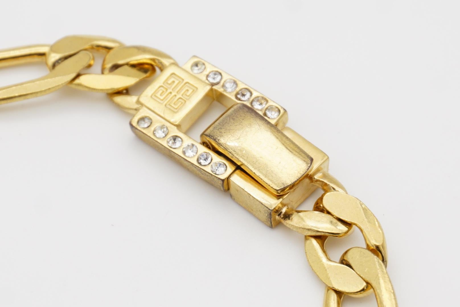 Givenchy Vintage Años 80 Collar gargantilla de oro con eslabones de reloj gruesos en venta 4