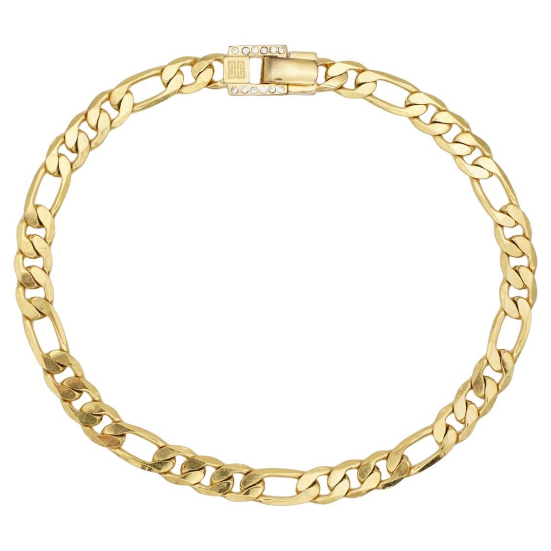 Givenchy Vintage Años 80 Collar gargantilla de oro con eslabones de reloj gruesos en venta