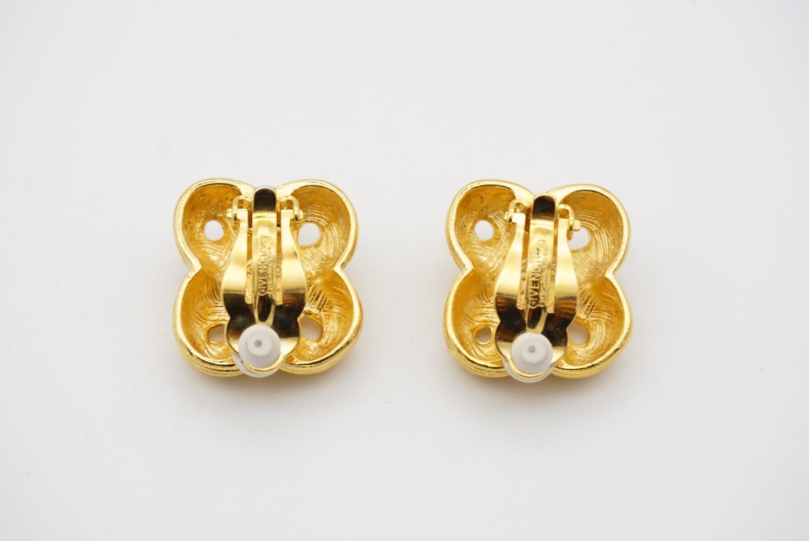 Givenchy Vintage 1980s Gripoix Amethyst Crystal Knot Floral Openwork Earrings 7