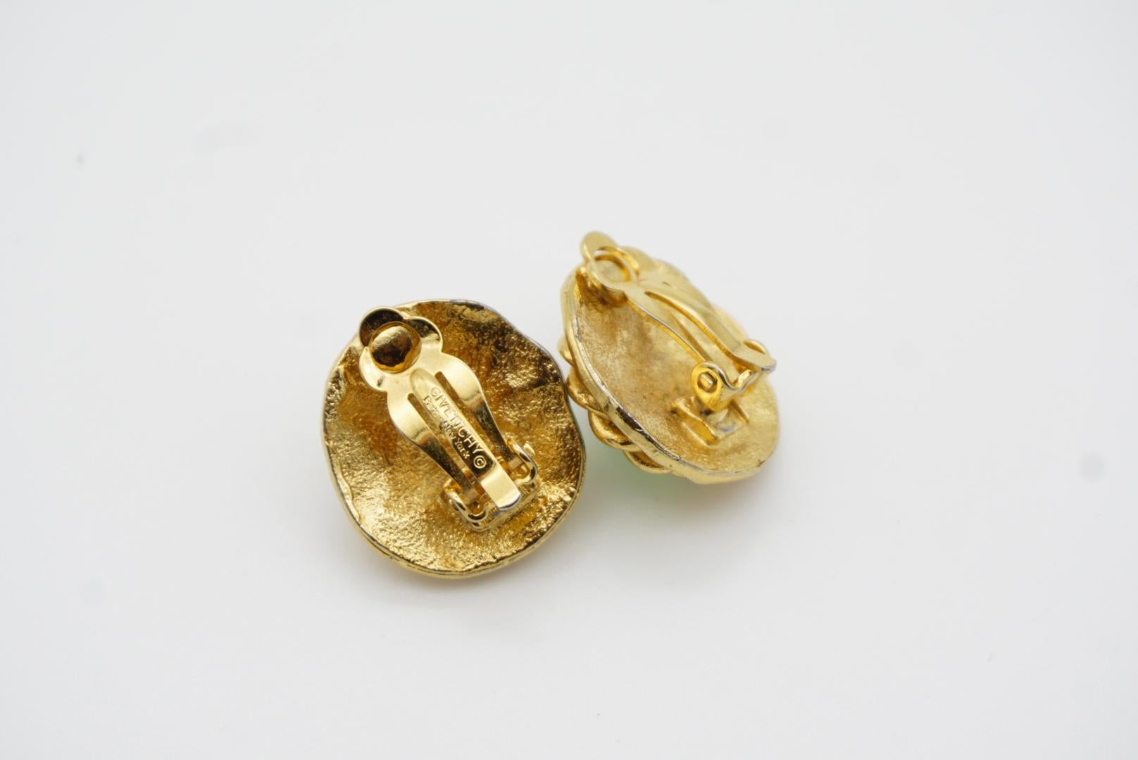 Givenchy Vintage 1980er Gripoix Smaragd Kristalle Grün Wave Rope Clip-Ohrringe im Angebot 5