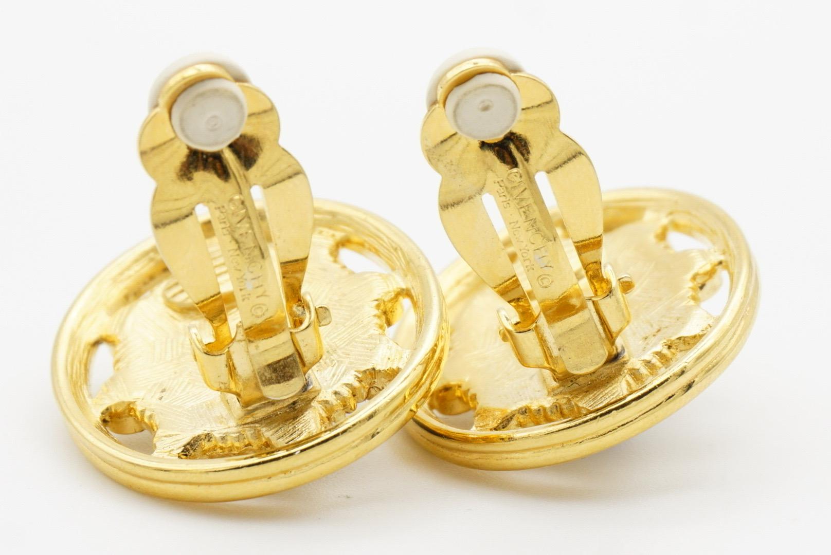 Givenchy Vintage Años 80 Gripoix Grandes Cristales Ovalados de Lapis Pendientes de Clip Calados en venta 8