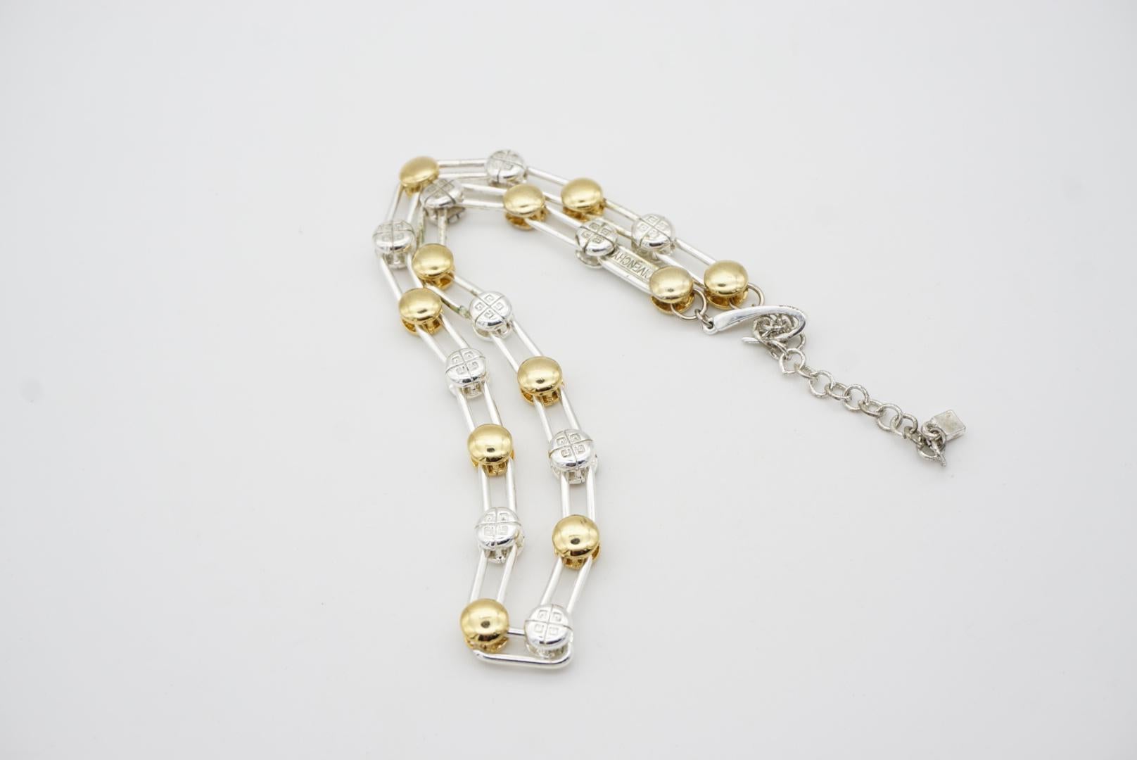 Givenchy Vintage 1980s Iconic Logo Monogram Crystals Gift Set, Necklace Bracelet For Sale 3