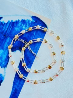 Givenchy Vintage 1980s Iconic Logo Monogram Crystals Gift Set, Necklace Bracelet