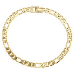 Givenchy Vintage 1980s Logo 4G Interlocked Crystals Chain Figaro Link Necklace