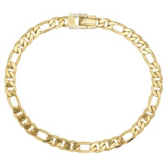 Givenchy Vintage 1980s Logo 4G Interlocked Crystals Chain Figaro Link Necklace