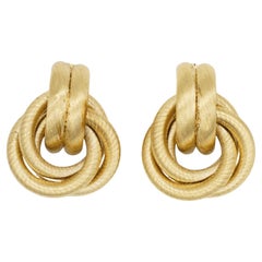 Givenchy Vintage 1980s Trio Interlocked Intertwined Tube Hoop Chunky Earrings