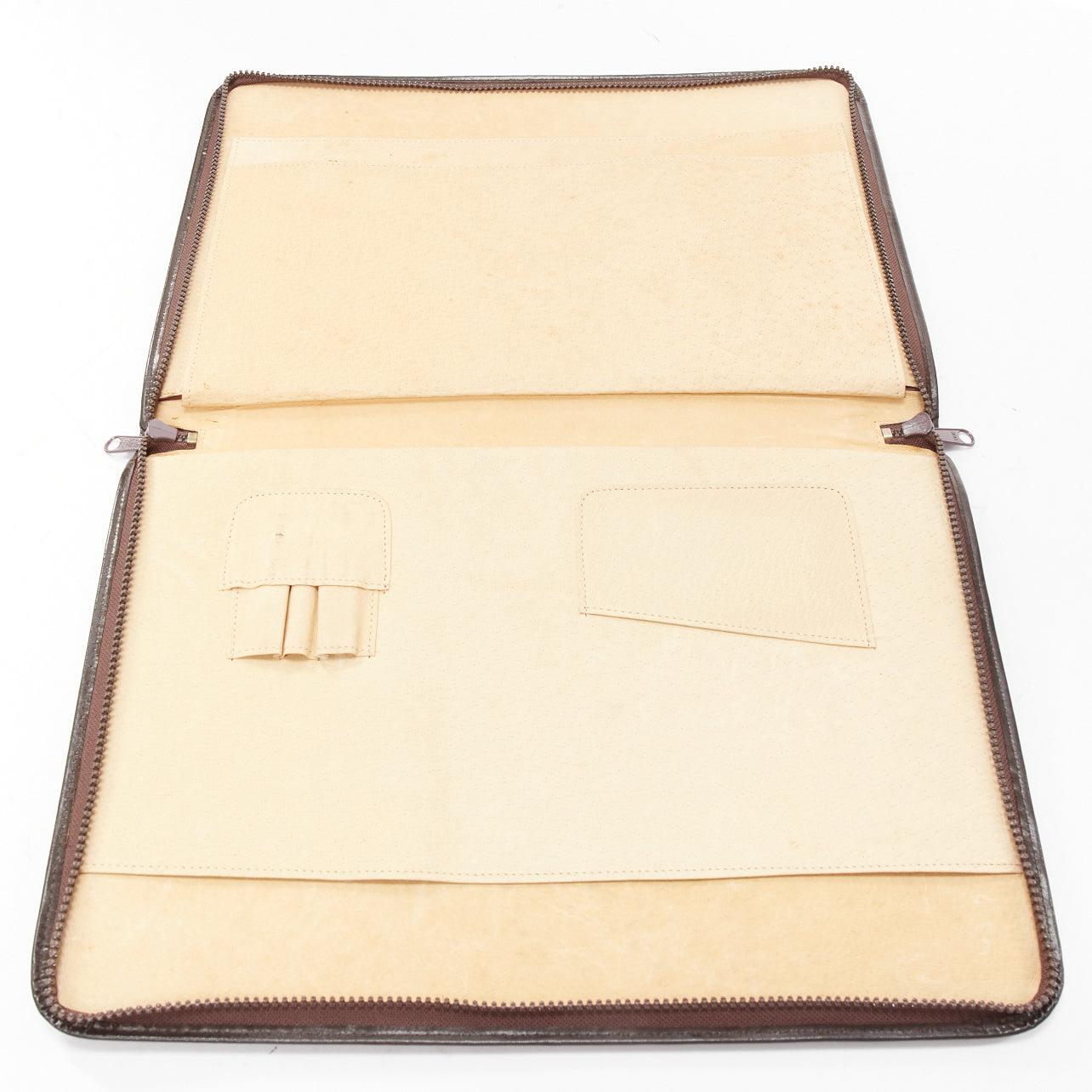 GIVENCHY Cartera sobredimensionada con cremallera en piel lisa marrón vintage en venta 3