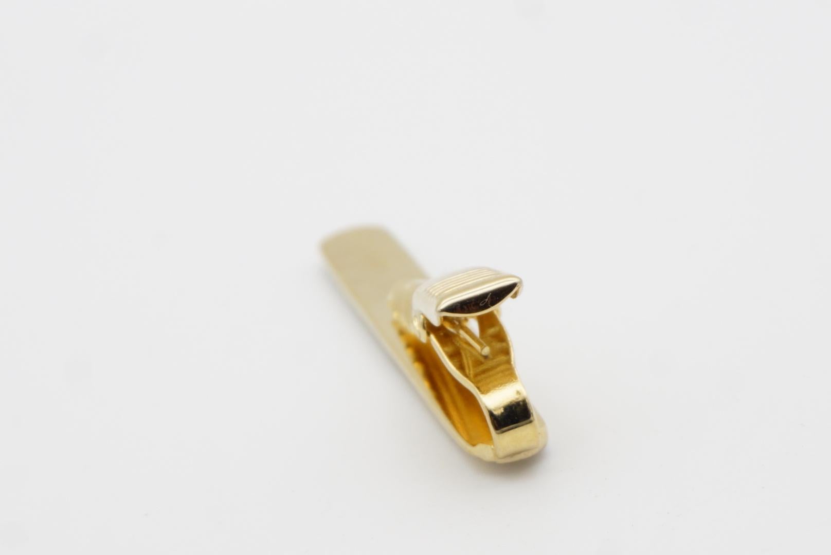 Givenchy Vintage Classic 4G Hallmark Logo Grey Silver Gold Tie Clip Pin Bar For Sale 6