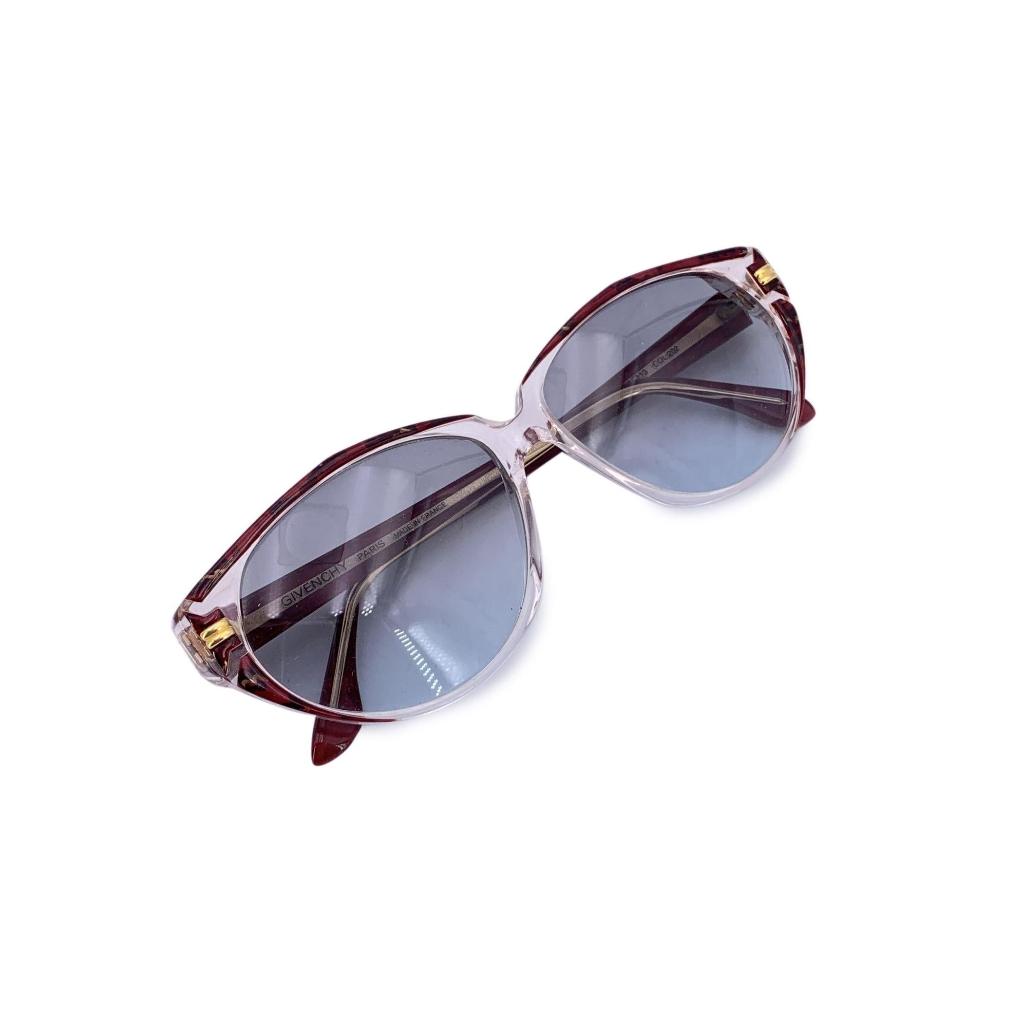 Gray Givenchy Vintage Clear and Red Sunglasses G 017 57/13 135mm For Sale