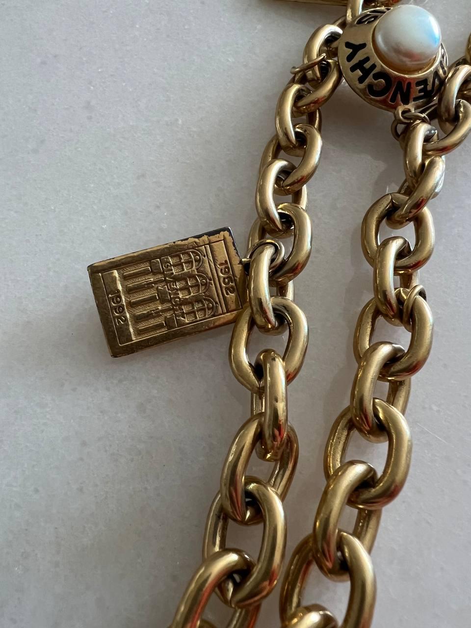 Women's or Men's Givenchy vintage double chain necklace, 1992 For Sale