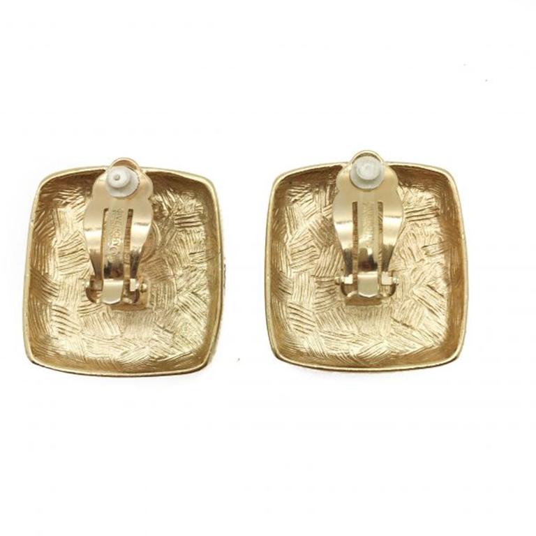 Women's Givenchy Vintage Earrings Starburst Enamel Gilt For Sale