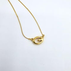 Collier Givenchy Vintage avec pendentif « G », couleur or, France, années 1980