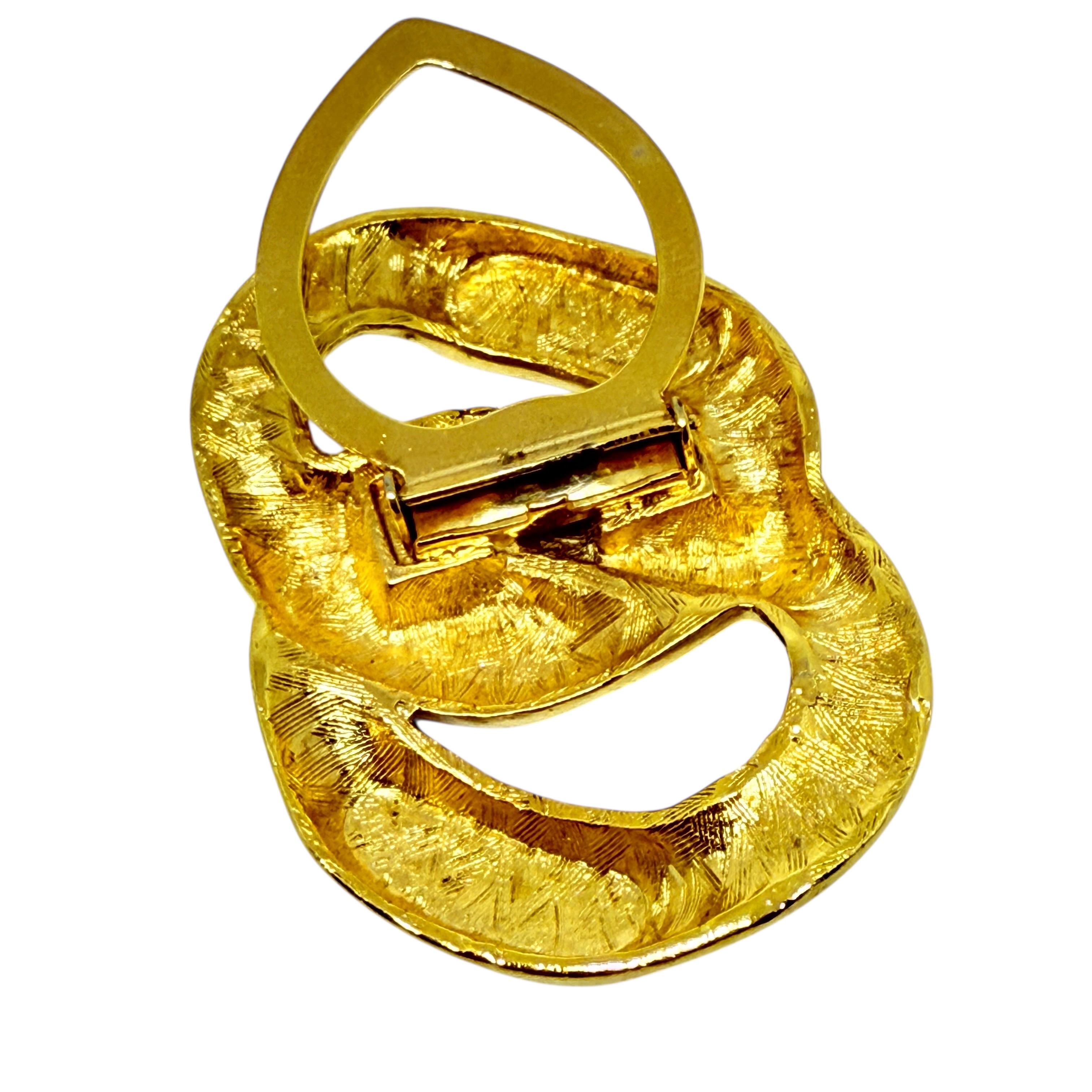 GIVENCHY Vintage Goldton massive Kette Designer Schal Clip im Zustand „Gut“ im Angebot in Palos Hills, IL