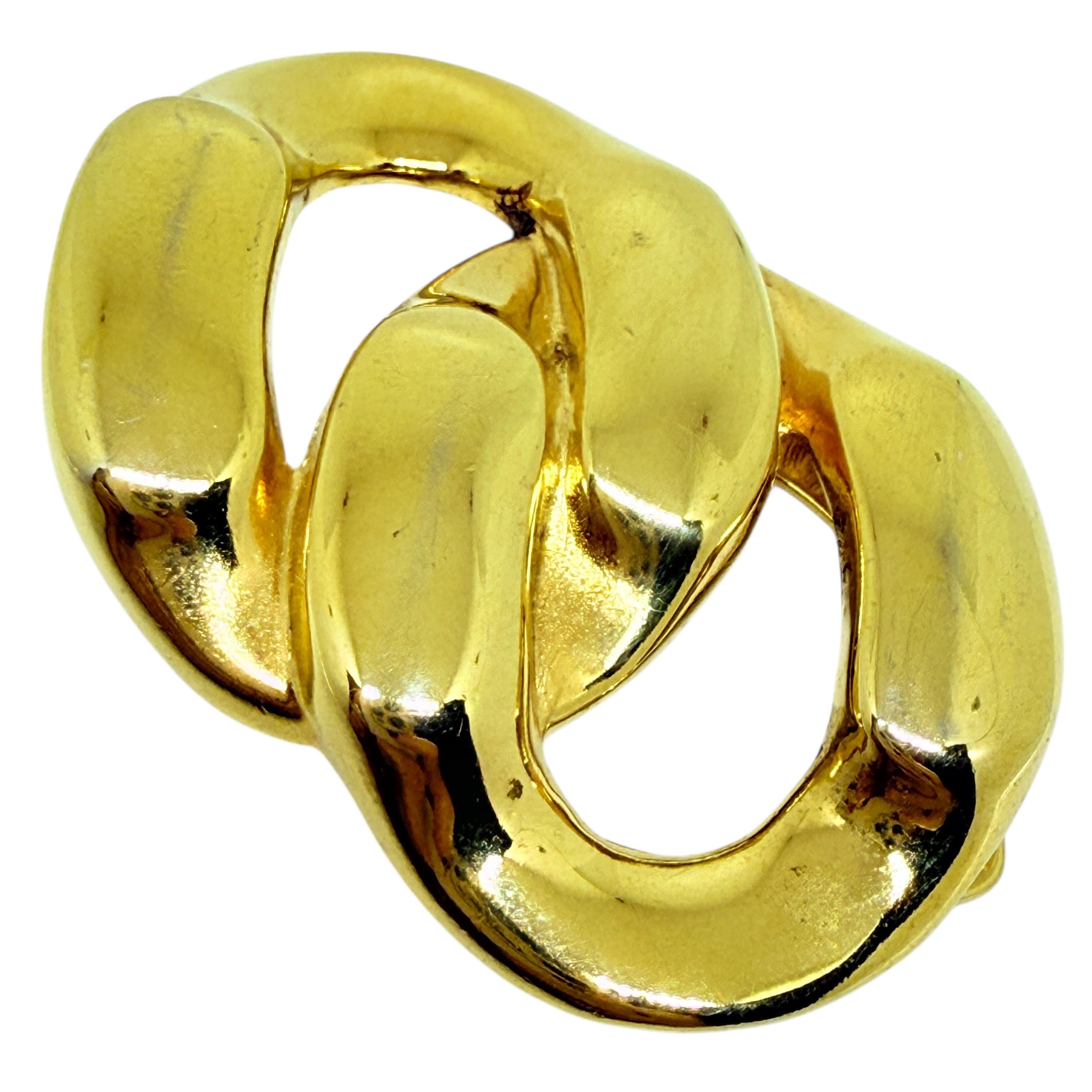 GIVENCHY Vintage Goldton massive Kette Designer Schal Clip im Angebot 2