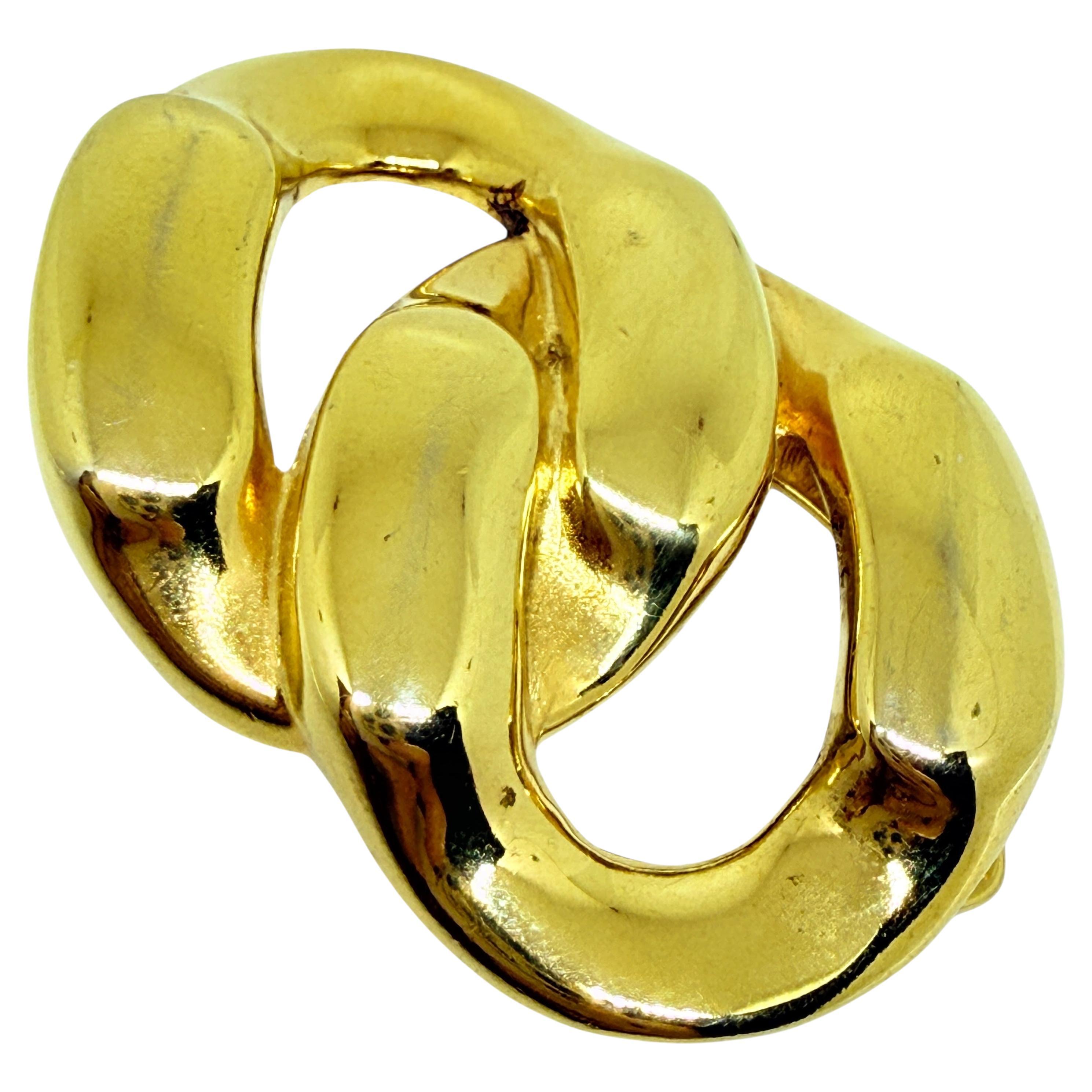 GIVENCHY Vintage Goldton massive Kette Designer Schal Clip im Angebot