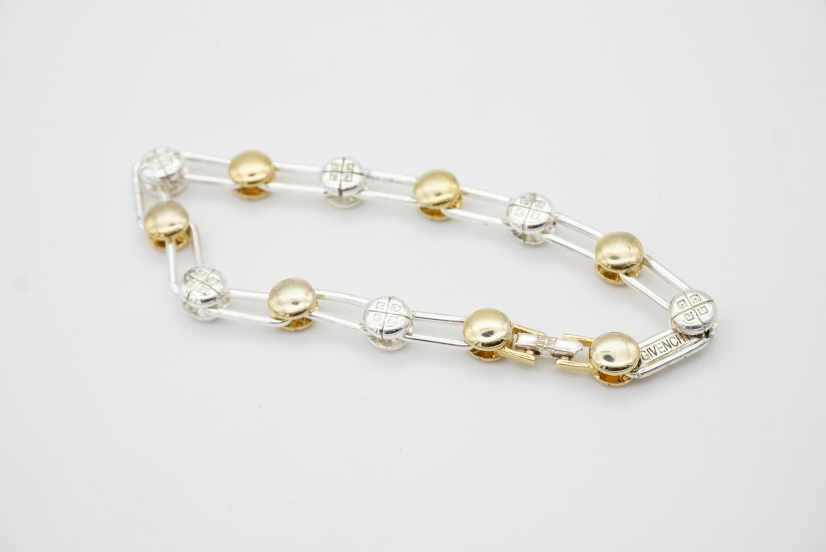 Givenchy Vintage Iconic 4G Logo Monogram Interlocked Linked 2 Set, Silver Gold en vente 9