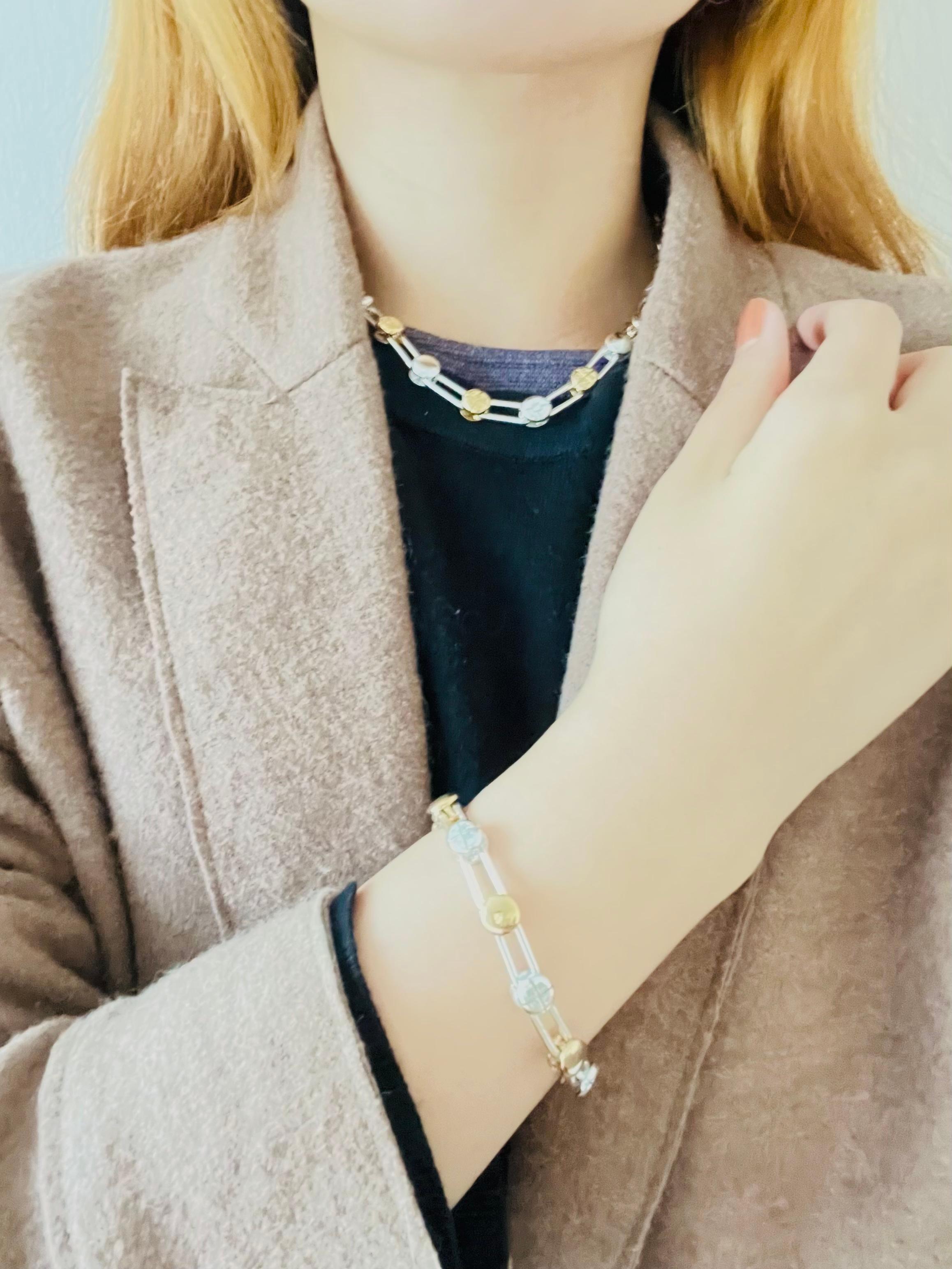 Givenchy Vintage Iconic 4G Logo Monogram Interlocked Linked 2 Set, Silver Gold en vente 1