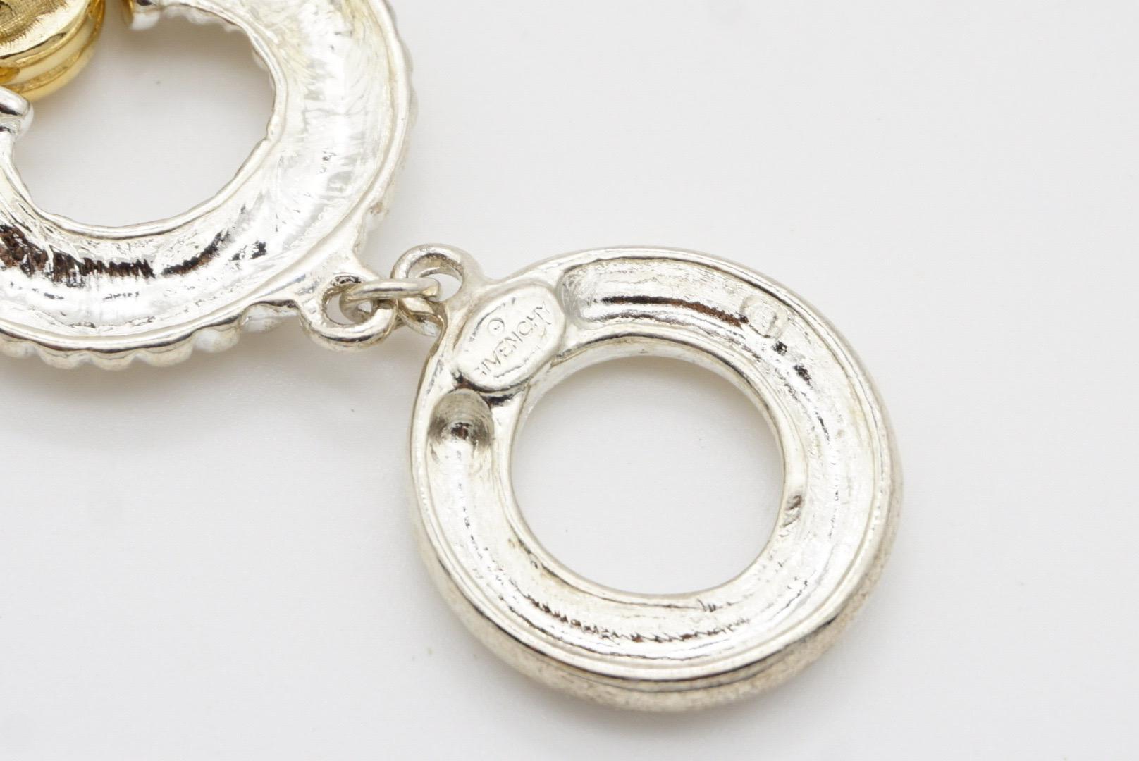 Givenchy Vintage Iconic Logo Monogram Silver Gold Interlocked Link Bracelet 9
