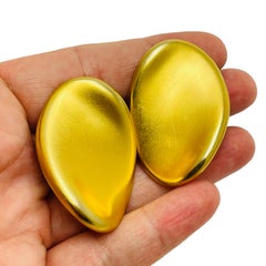 GIVENCHY Vintage Modernistische Designer-Laufsteg-Ohrringe aus mattem Gold