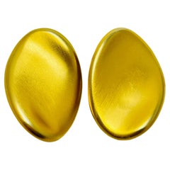 GIVENCHY Vintage matte gold modernist designer runway earrings