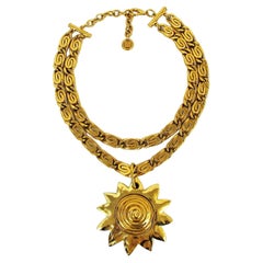 Givenchy Vintage Necklace with Sun Pendant, 1980s