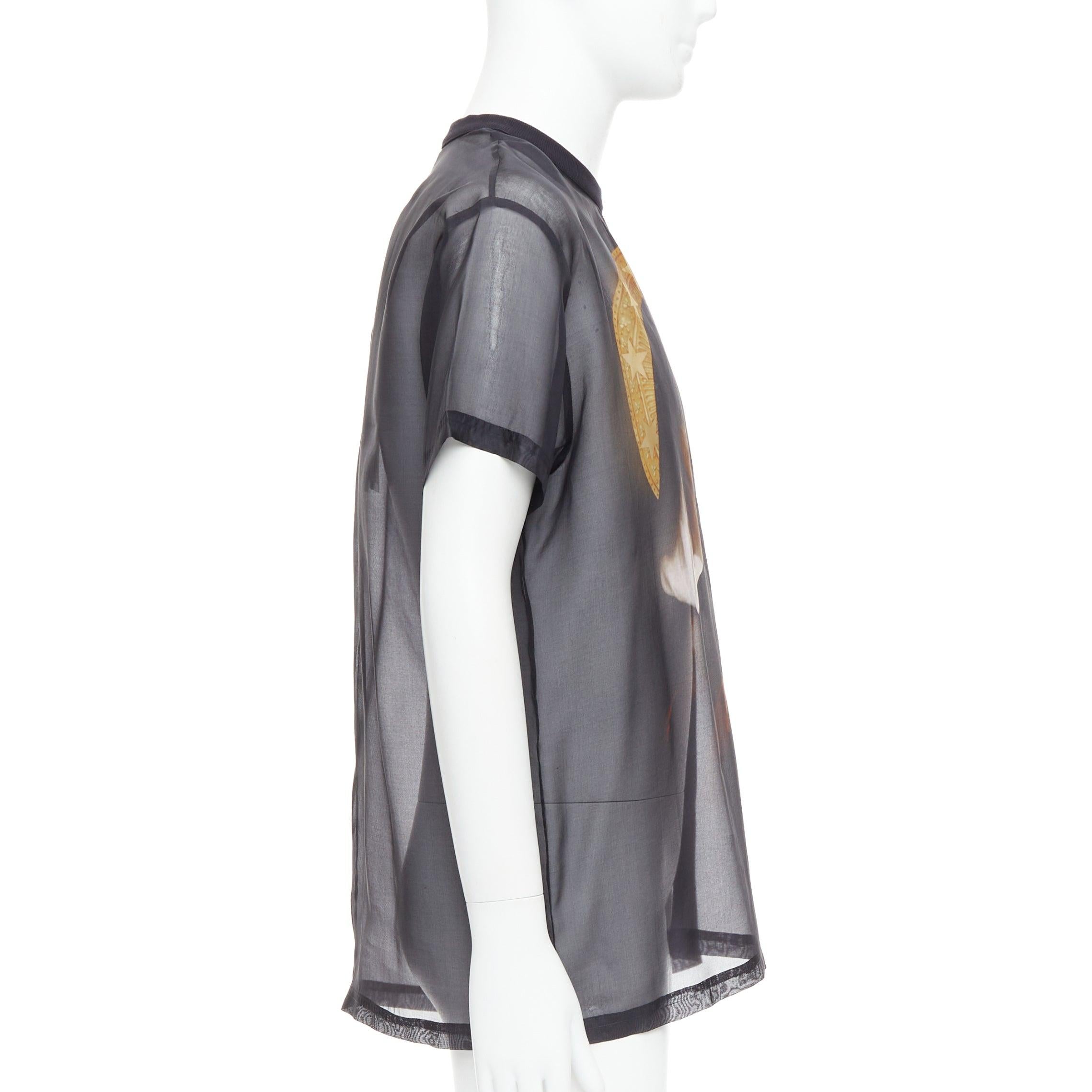 GIVENCHY Vintage organza black 100% silk Madonna sheer boxy top XXS In New Condition In Hong Kong, NT