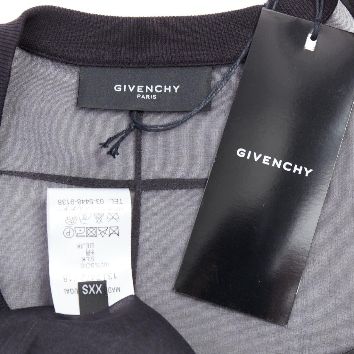 GIVENCHY Vintage organza black 100% silk Madonna sheer boxy top XXS 3