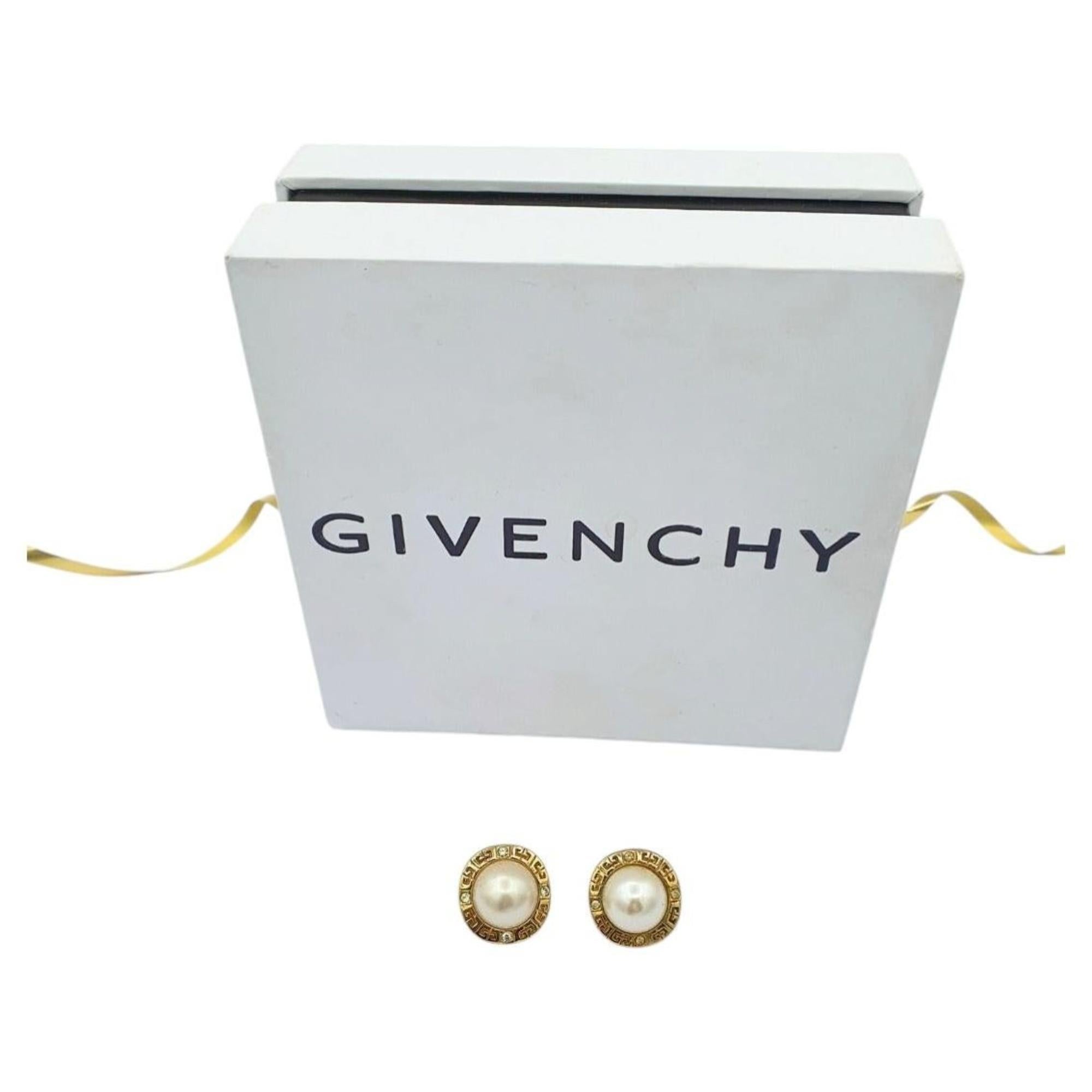 Givenchy Vintage Faux Pearl Clip-On Earrings, France, 1980s