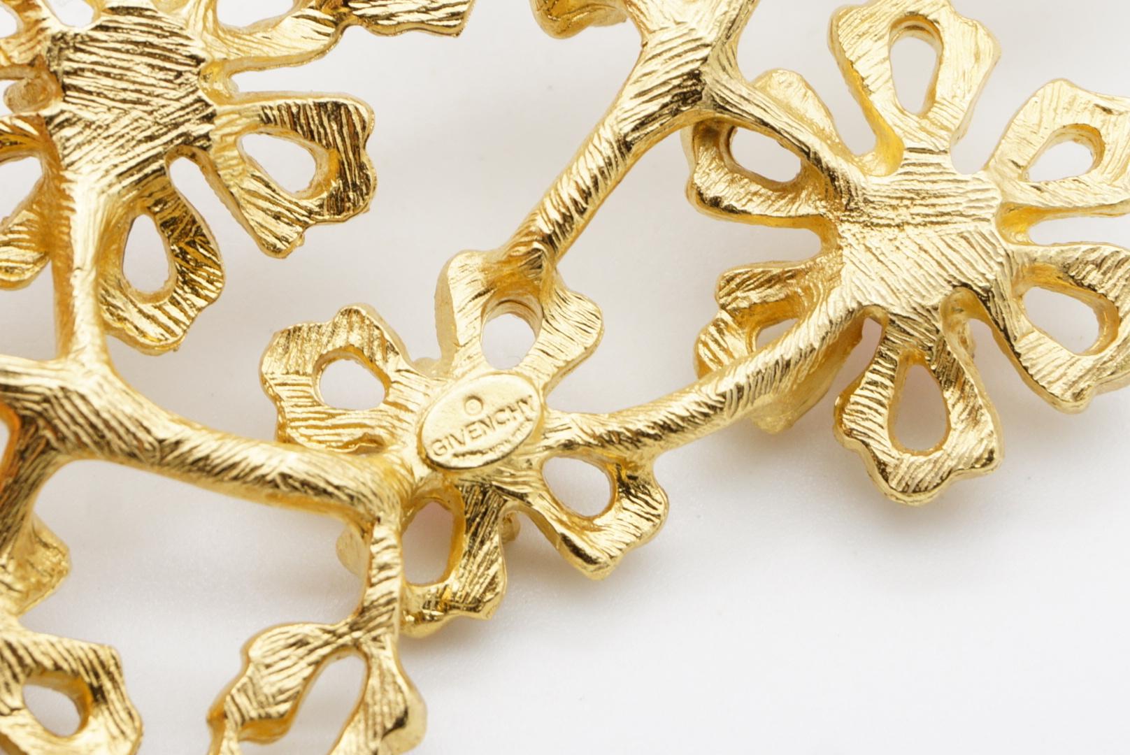 Givenchy Vintage Pink Rose Cluster Crystals Flower Double Layers Snake Necklace en vente 13