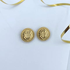 Givenchy Vintage Round Geometric Clip-On Earrings 1980s