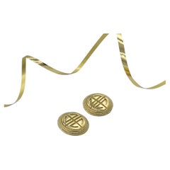 Givenchy Vintage Round Geometric Clip-On Earrings 1980s